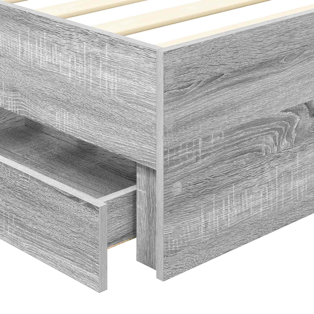 Estructura de cama Gris Sonoma 100 x 200 cm Madera Ingenieril