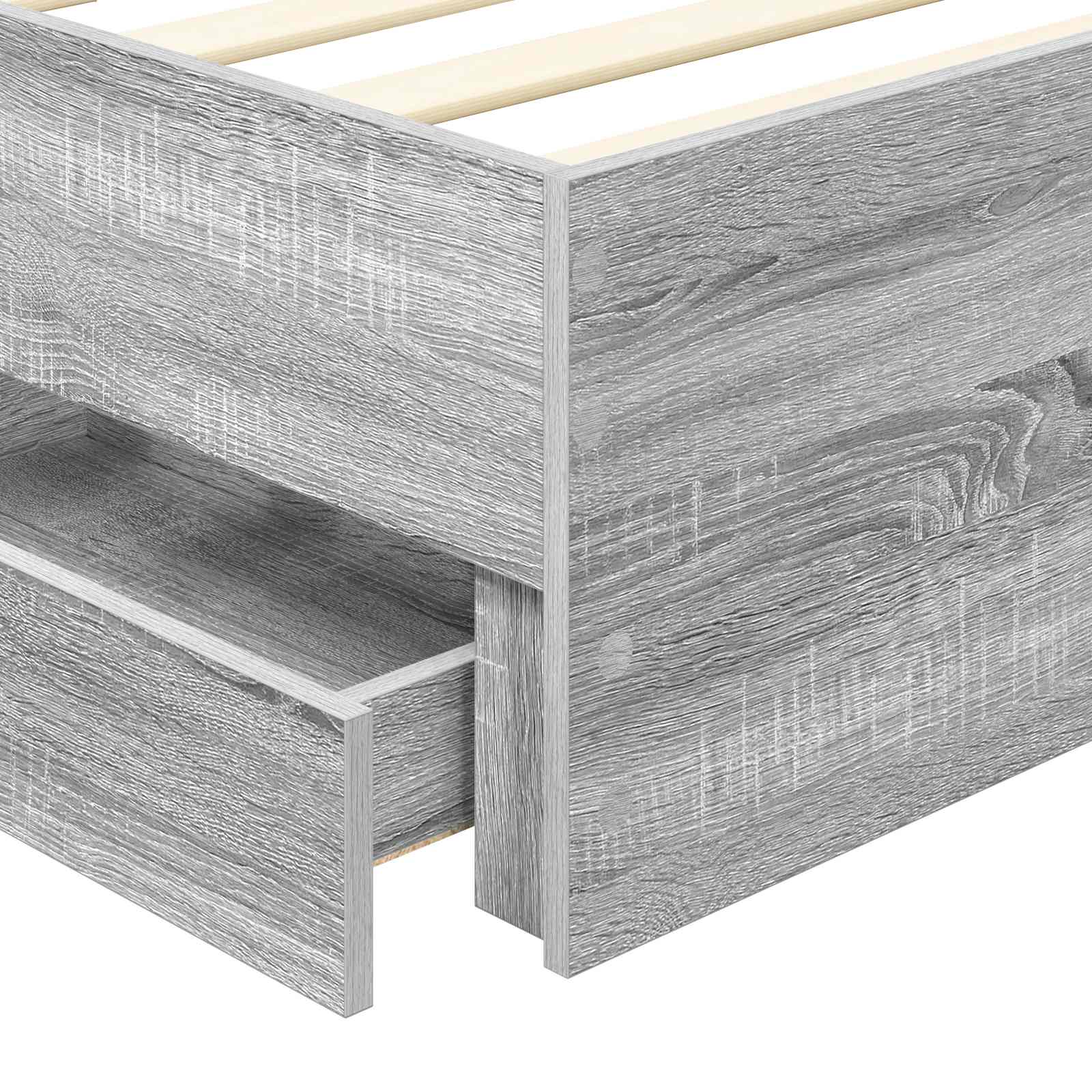 Estructura de cama Gris Sonoma 100 x 200 cm Madera Ingenieril