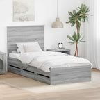 Estructura de cama Gris Sonoma 100 x 200 cm Madera Ingenieril