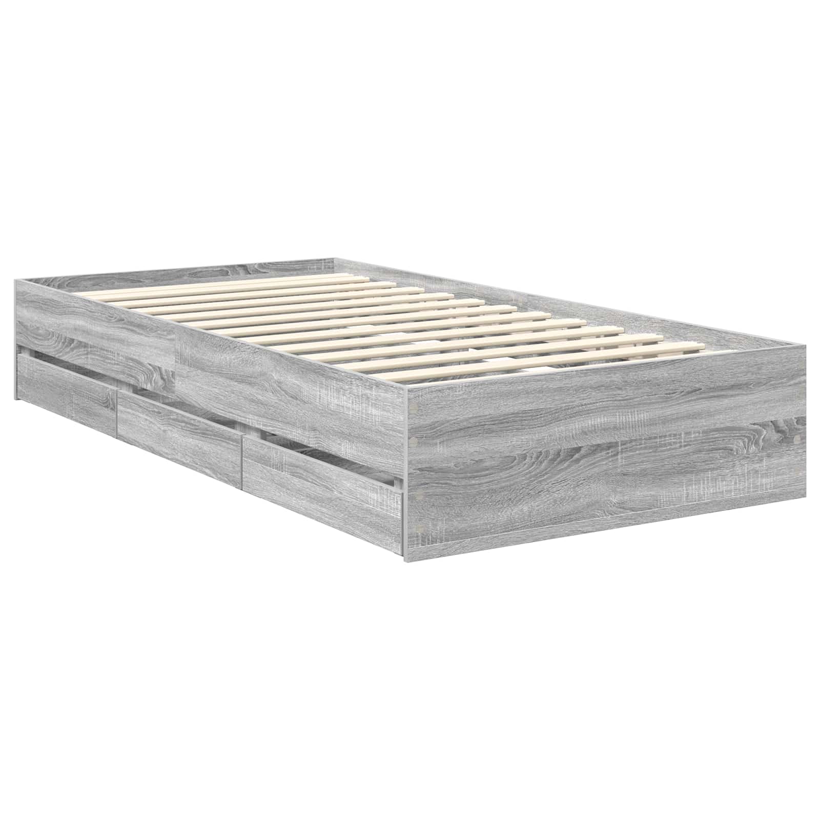 Estructura de cama Gris Sonoma 100 x 200 cm Madera Ingenieril