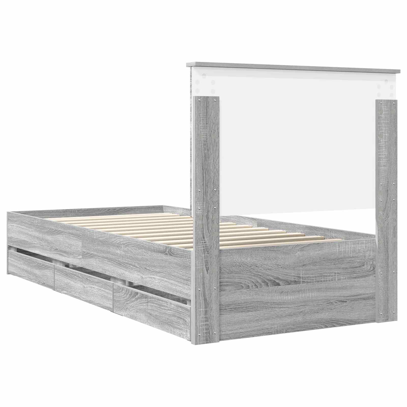 Estructura de cama Gris Sonoma 100 x 200 cm Madera Ingenieril