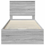 Estructura de cama Gris Sonoma 100 x 200 cm Madera Ingenieril