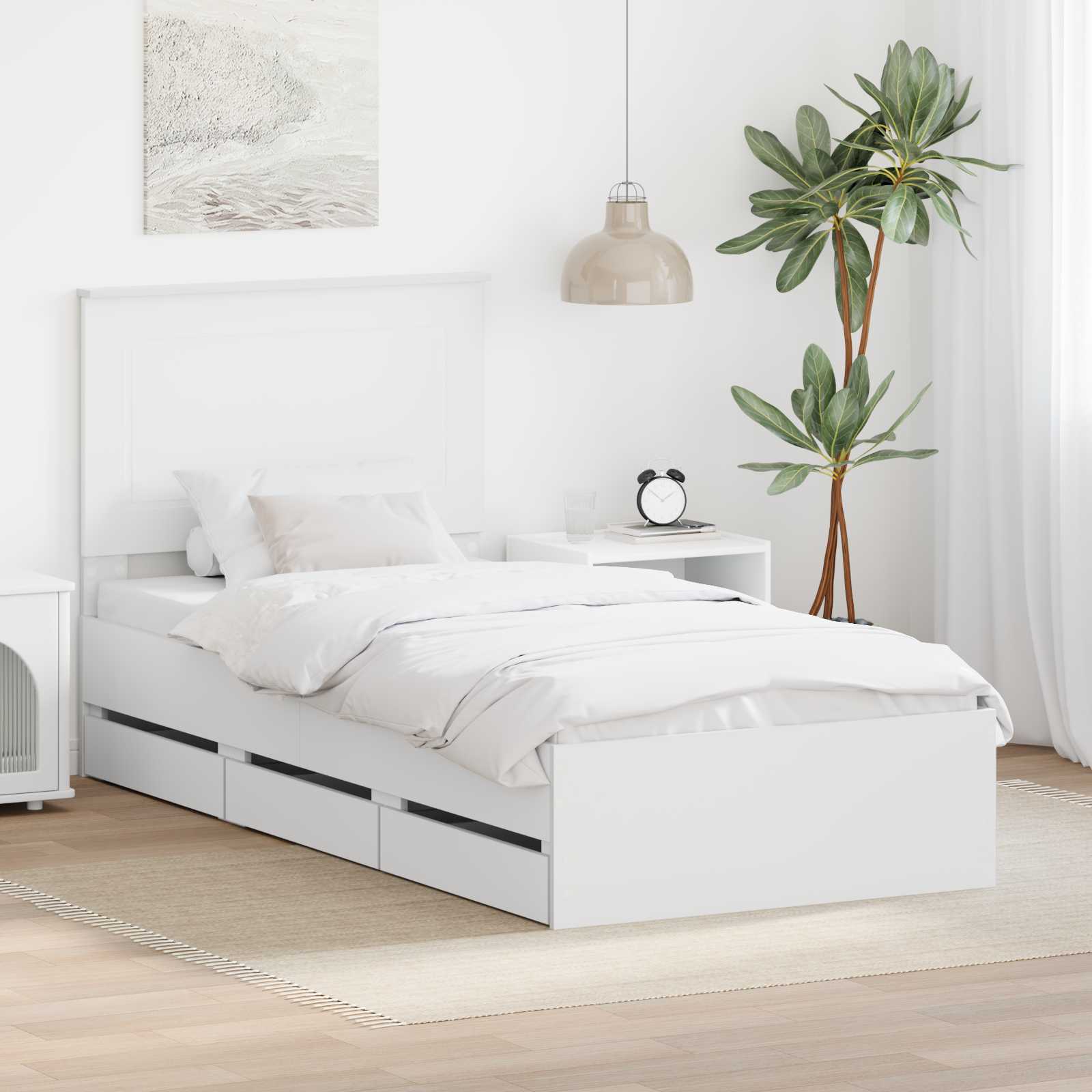 Estrutura de Cama com Gaveta 100 x 200 cm Madeira Composta