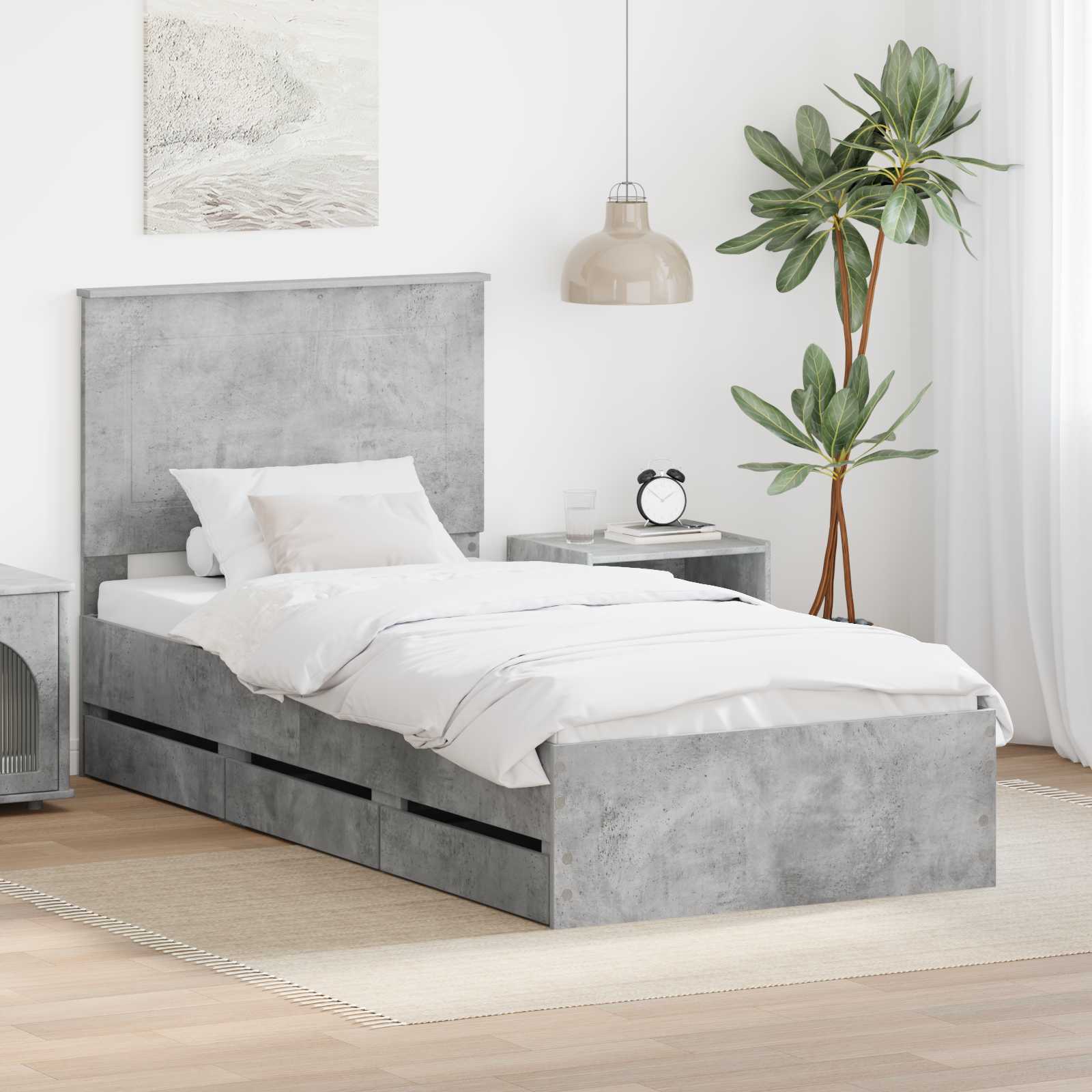 Estrutura de Cama com Gaveta 100 x 200 cm Madeira Composta