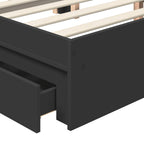 Cama con almacenamiento Negro 200 x 200 cm Madera de ingeniería