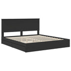 Cama con almacenamiento Negro 200 x 200 cm Madera de ingeniería