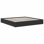 Cama con almacenamiento Negro 200 x 200 cm Madera de ingeniería