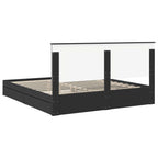 Cama con almacenamiento Negro 200 x 200 cm Madera de ingeniería