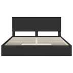 Cama con almacenamiento Negro 200 x 200 cm Madera de ingeniería