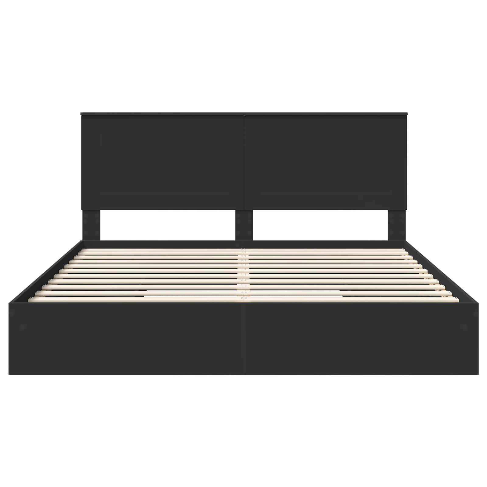 Cama con almacenamiento Negro 200 x 200 cm Madera de ingeniería