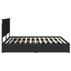 Cama con almacenamiento Negro 200 x 200 cm Madera de ingeniería