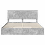 Cama con almacenamiento con cabecera Gris Concreto 200 x 200 cm