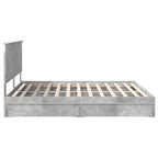 Cama con almacenamiento con cabecera Gris Concreto 200 x 200 cm