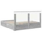 Cama con almacenamiento con cabecera Gris Sonoma 200 x 200 cm