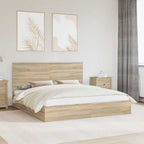 Cama con almacenamiento con cabecera Roble Sonoma 180 x 200 cm
