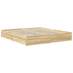 Cama con almacenamiento con cabecera Roble Sonoma 180 x 200 cm