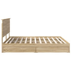 Cama con almacenamiento con cabecera Roble Sonoma 180 x 200 cm
