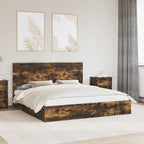 Cama con almacenamiento con cabecera Roble ahumado 180 x 200 cm
