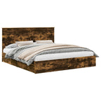 Cama con almacenamiento con cabecera Roble ahumado 180 x 200 cm