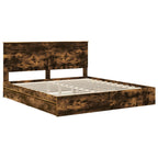 Cama con almacenamiento con cabecera Roble ahumado 180 x 200 cm