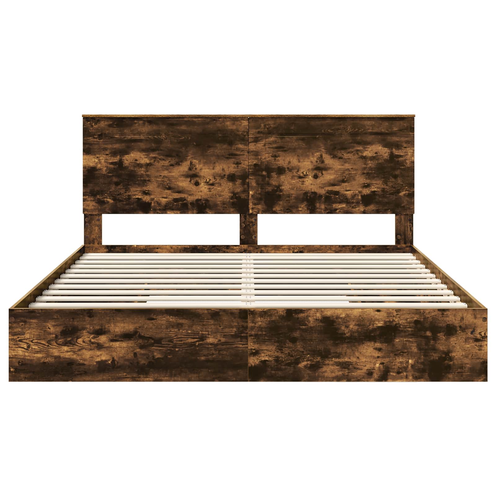 Cama con almacenamiento con cabecera Roble ahumado 180 x 200 cm