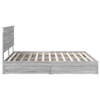 Cama con almacenamiento con cabecera Gris Sonoma 180 x 200 cm