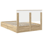 Cama con almacenamiento con cabecera Roble Sonoma 160 x 200 cm