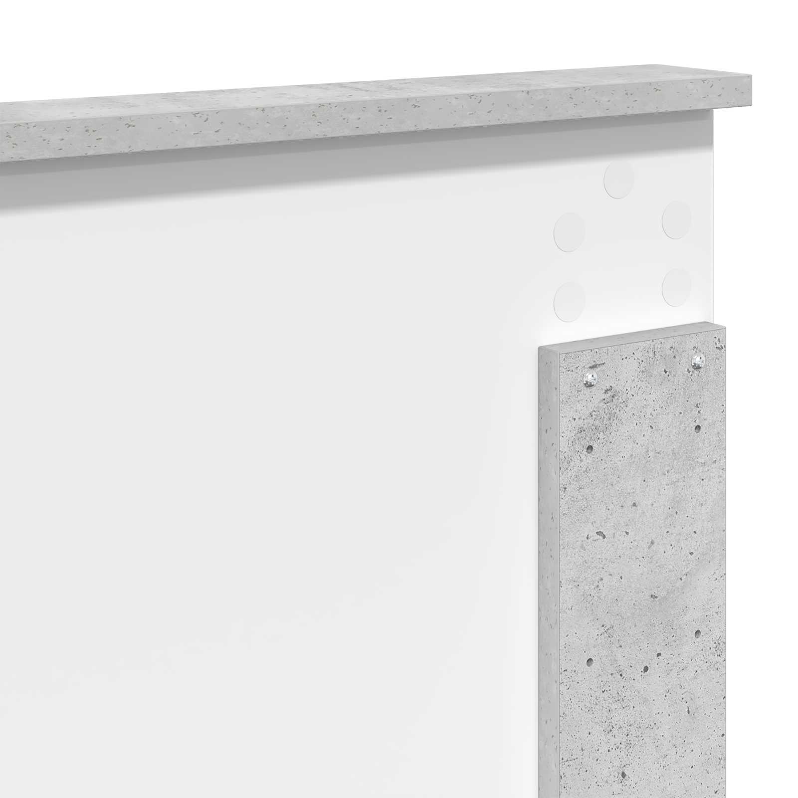 Cama con almacenamiento con cabecera Gris Concreto 150 x 200 cm