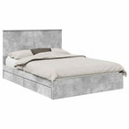 Cama con almacenamiento con cabecera Gris Concreto 150 x 200 cm