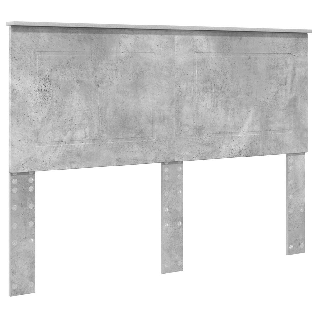 Cama con almacenamiento con cabecera Gris Concreto 150 x 200 cm