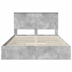 Cama con almacenamiento con cabecera Gris Concreto 150 x 200 cm