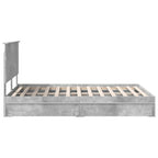 Cama con almacenamiento con cabecera Gris Concreto 150 x 200 cm