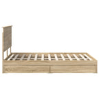 Cama con almacenamiento con cabecera Roble Sonoma 140 x 190 cm
