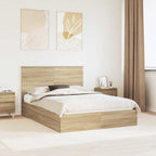 Cama con almacenamiento con cabecera Roble Sonoma 140 x 200 cm