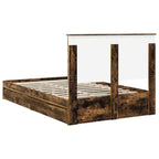 Cama con almacenamiento con cabecera Roble ahumado 120 x 190 cm