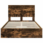 Cama con almacenamiento con cabecera Roble ahumado 120 x 190 cm