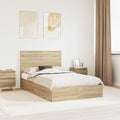 Cama con almacenamiento con cabecera Roble Sonoma 120 x 200 cm
