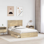Cama con almacenamiento con cabecera Roble Sonoma 120 x 200 cm
