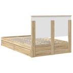 Cama con almacenamiento con cabecera Roble Sonoma 120 x 200 cm