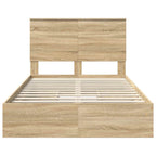 Cama con almacenamiento con cabecera Roble Sonoma 120 x 200 cm