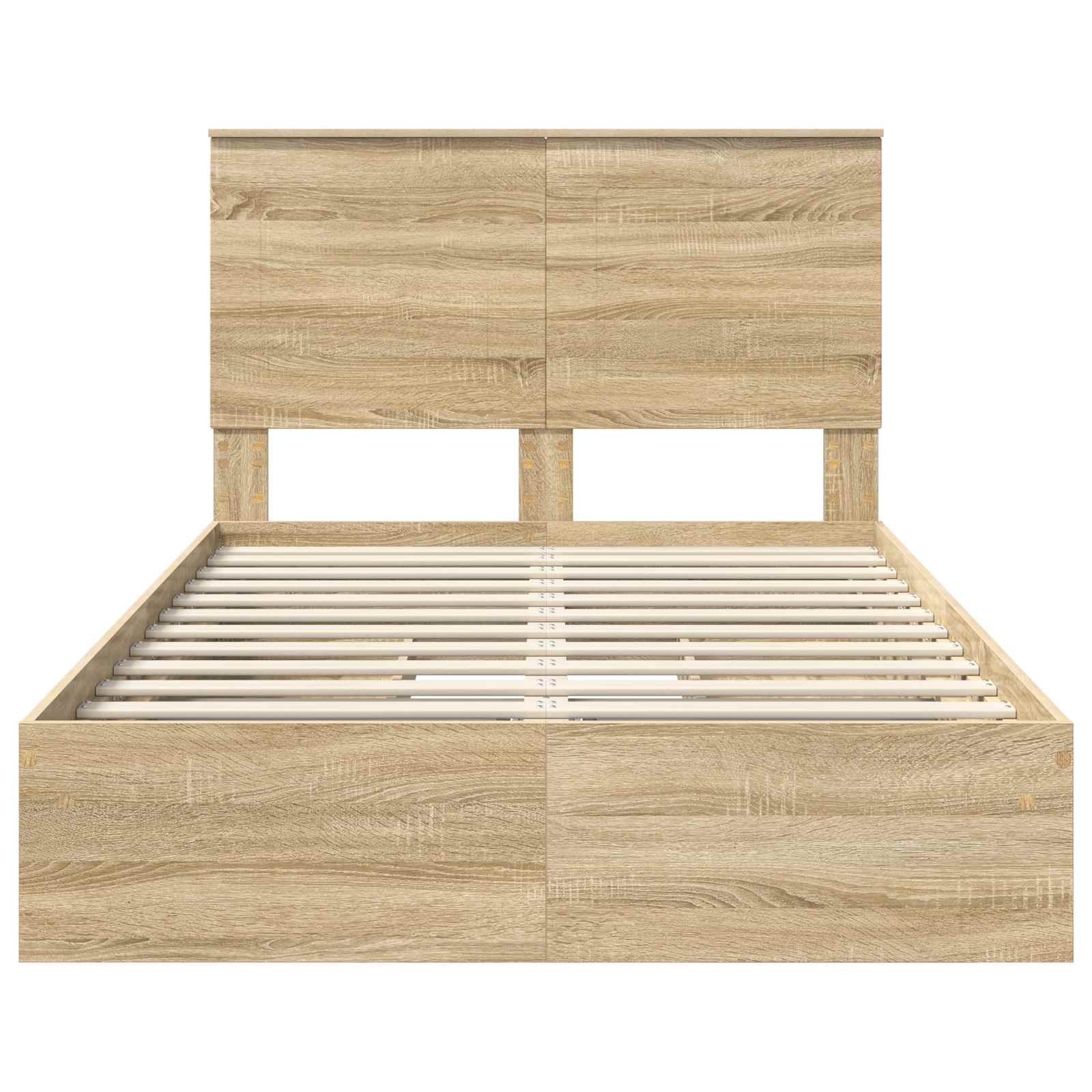 Cama con almacenamiento con cabecera Roble Sonoma 120 x 200 cm