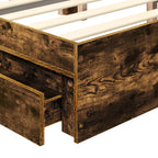 Cama con almacenamiento con cabecera Roble ahumado 120 x 200 cm