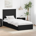 Cama con almacenamiento Negro 100 x 200 cm Madera de ingeniería