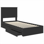Cama con almacenamiento Negro 100 x 200 cm Madera de ingeniería