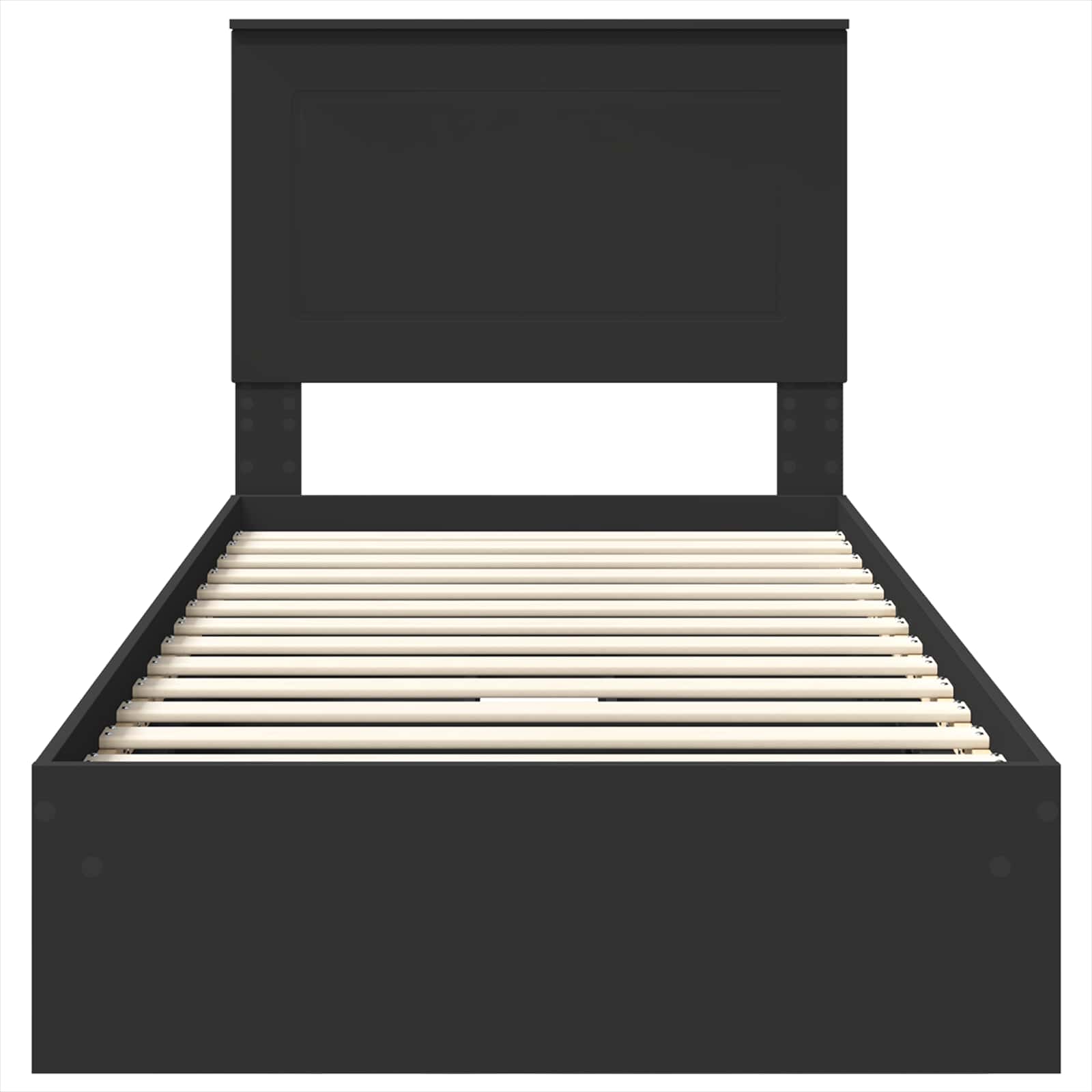 Cama con almacenamiento Negro 100 x 200 cm Madera de ingeniería