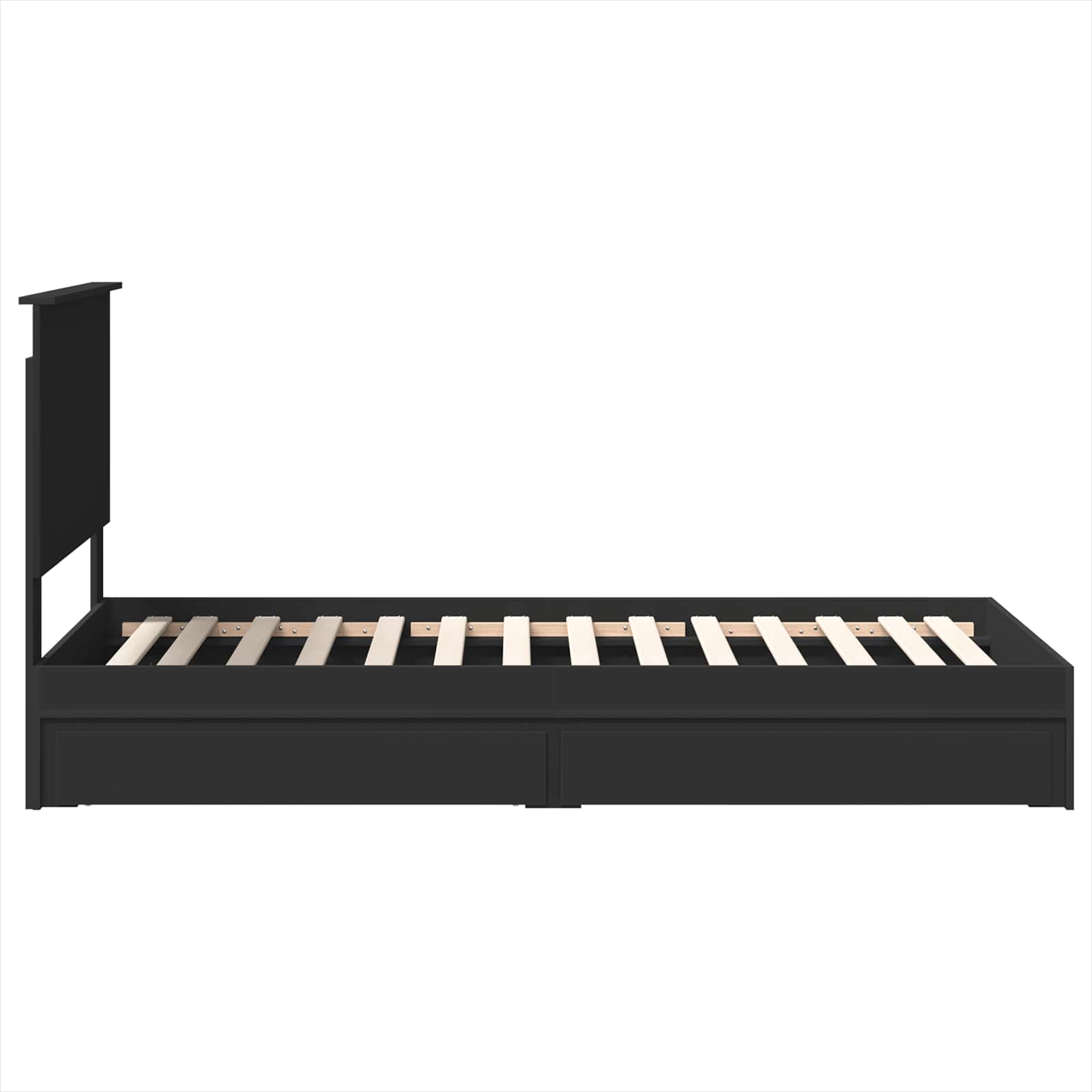 Cama con almacenamiento Negro 100 x 200 cm Madera de ingeniería