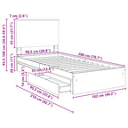 Cama con almacenamiento Negro 100 x 200 cm Madera de ingeniería