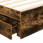 Cama con almacenamiento con cajón Roble ahumado 100 x 200 cm