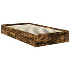 Cama con almacenamiento con cajón Roble ahumado 100 x 200 cm