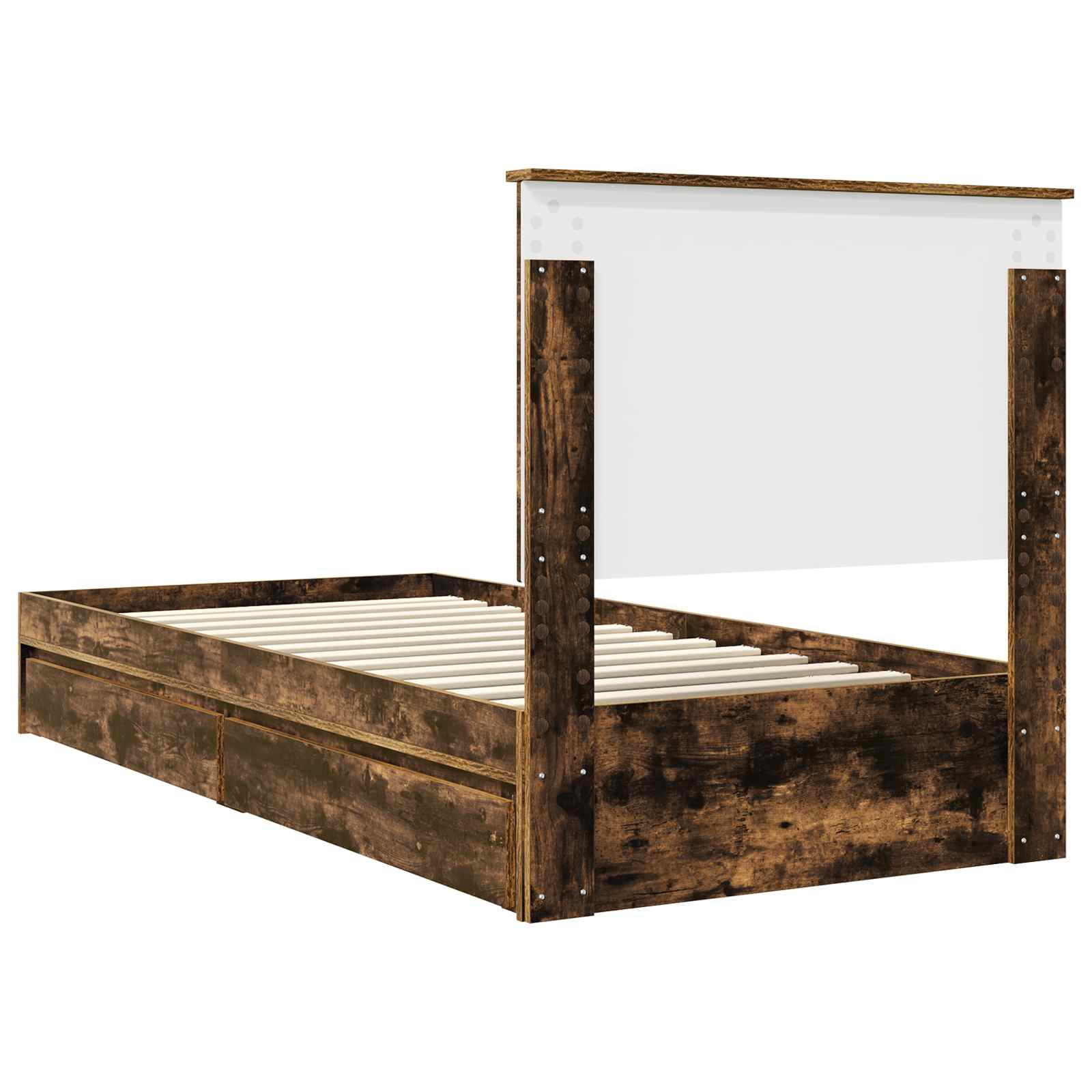 Cama con almacenamiento con cajón Roble ahumado 100 x 200 cm